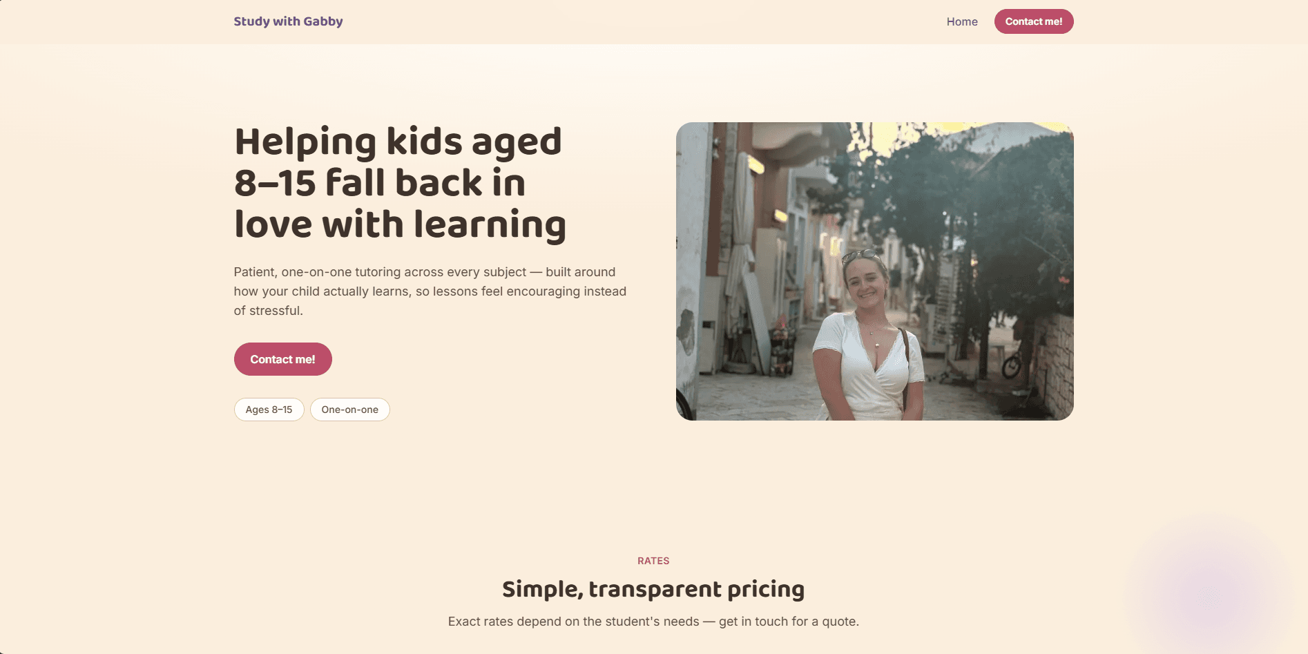 Study with Gabby website screenshot